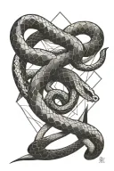 snake wrapped tattoo design idea