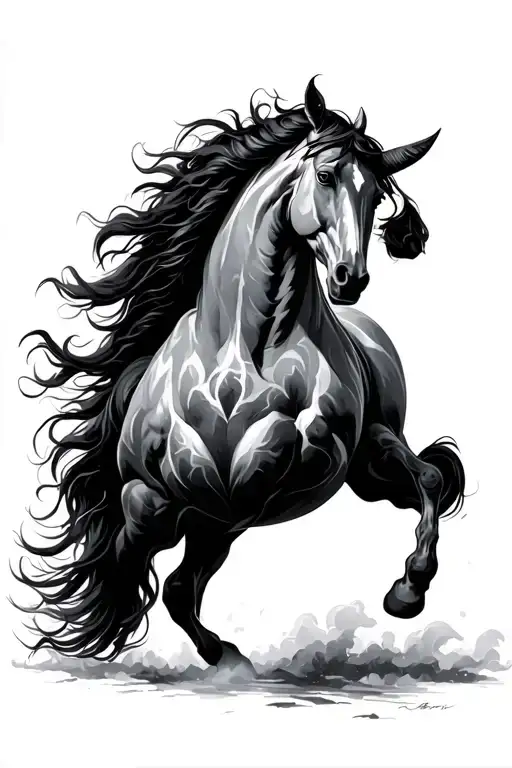 pale horse tattoo design idea