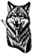 Coyote chewin' on a cigarette tattoo design idea