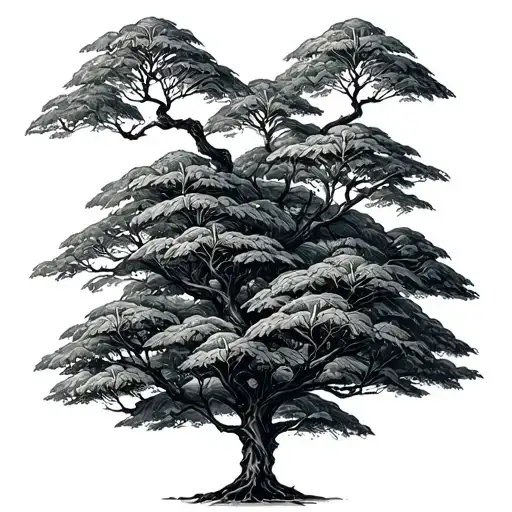 A lot of money tree tattoo design idea