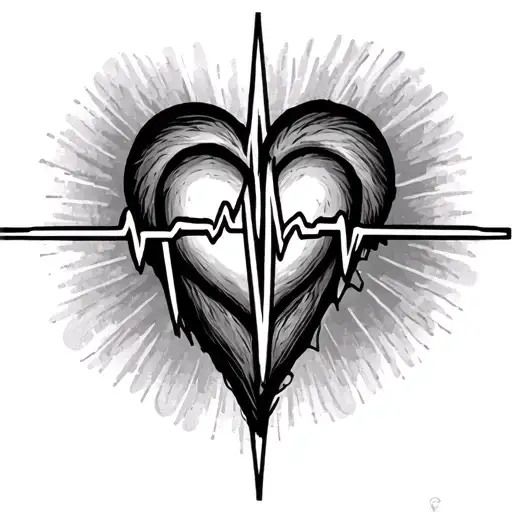 EKG heartbeat line, memorial tattoo for grandfather  tattoo design idea