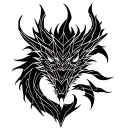dragon face front tattoo design idea