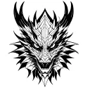 dragon face front tattoo design idea