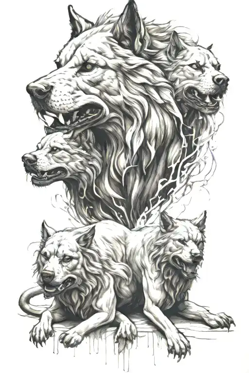Cerberus tattoo design idea