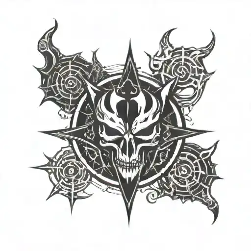 dark and devilish symbol, easy to draw  tattoo design idea