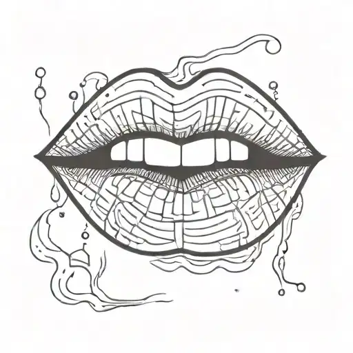 Lip tattoo design idea