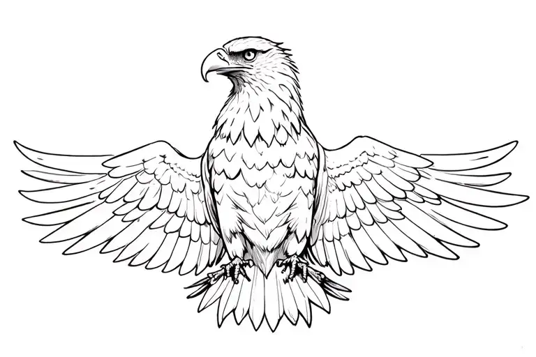 eagle with spread wings tattoo design idea