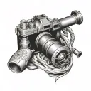 86:59 with a arsenal canon tattoo design idea
