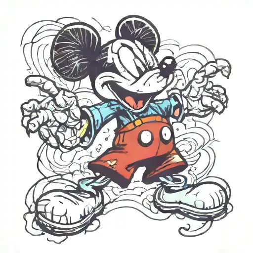 zombie Mickey Mouse tattoo design idea