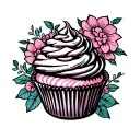 cupcake design tattoo design idea