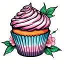 cupcake design tattoo design idea
