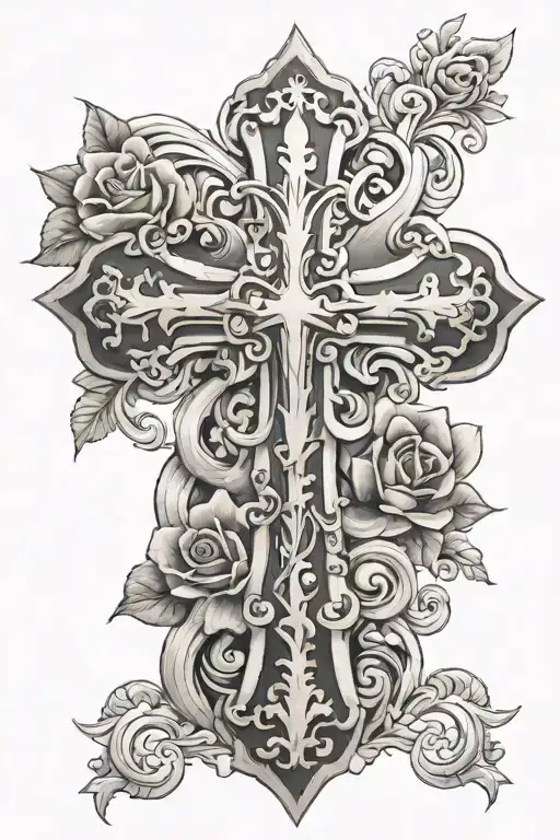 kids, cross tattoo design idea