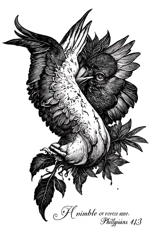 nimble verse Philippians 4:13 tattoo design idea