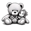 teddy bear with Dolly in cursive tattoo design idea