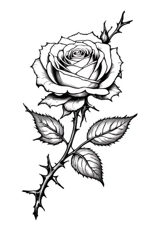 a rose trapped in thorns  tattoo design idea