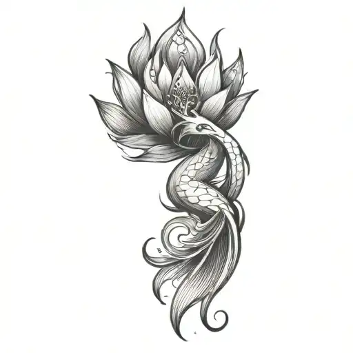 Lotus Phoenix tattoo design idea