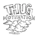 "THUG MOTIVATION" WORDS IN CLOUDS tattoo design idea