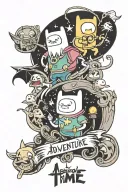 adventure Time characters tattoo design idea