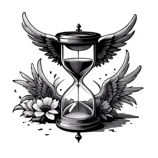 Hourglass With Wings tattoo design idea