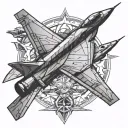 FIGHTER JET tattoo design idea