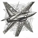 FIGHTER JET tattoo design idea