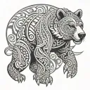 brother bear in polynesian tattoo design idea