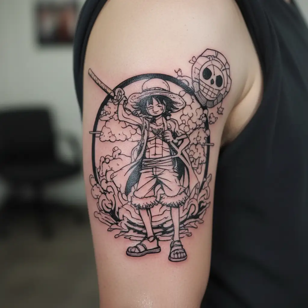 Luffy one piece tattoo design idea