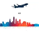 Baltimore Maryland skyline airplane with 410 in the background  tattoo design idea