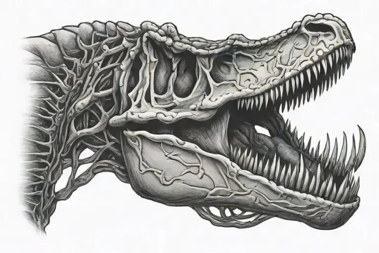 Big T T rex skull tattoo design idea