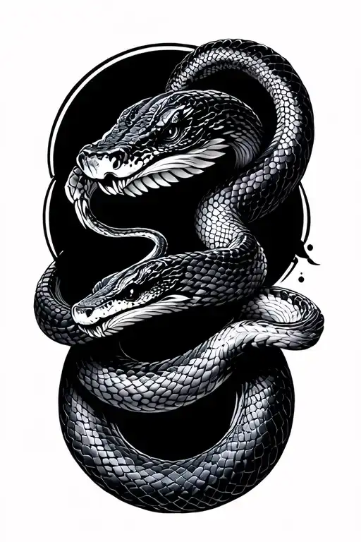 Japanese snake tattoo design idea