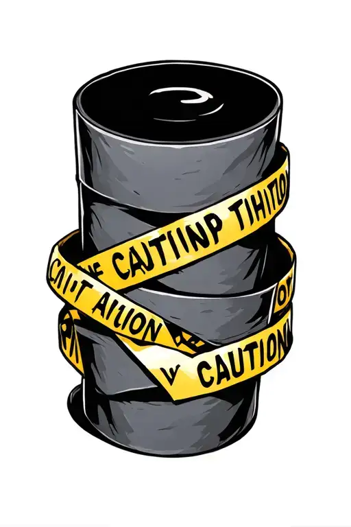 caution tape wrapped tattoo design idea