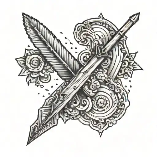 Nicole in Braille with arrow tattoo design idea