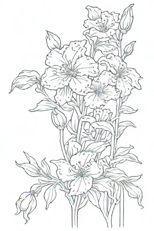 carnation and snowdrop in the background with name cross tattoo design idea