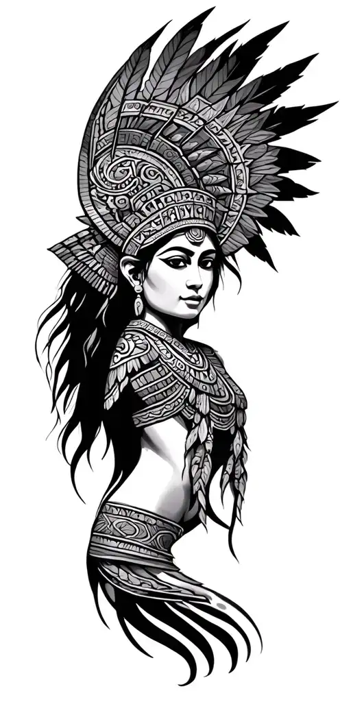 aztec goddess tattoo design idea