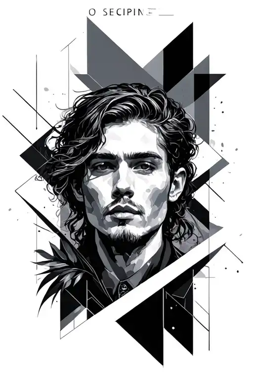 discipline typography  with geometric style and lines going  tattoo design idea