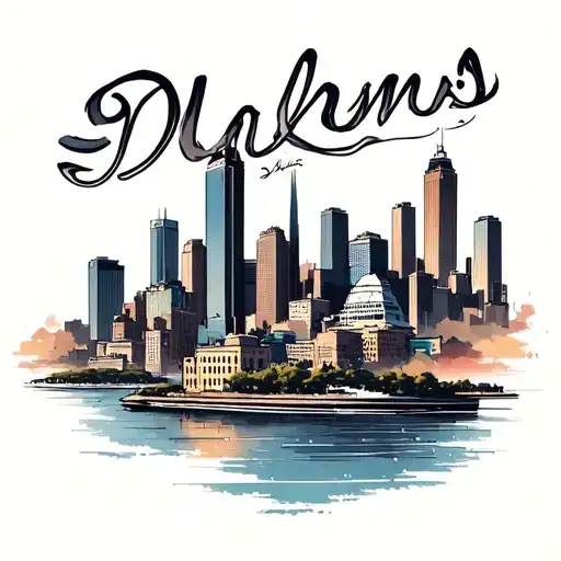 Dallas texas skyline tattoo design idea