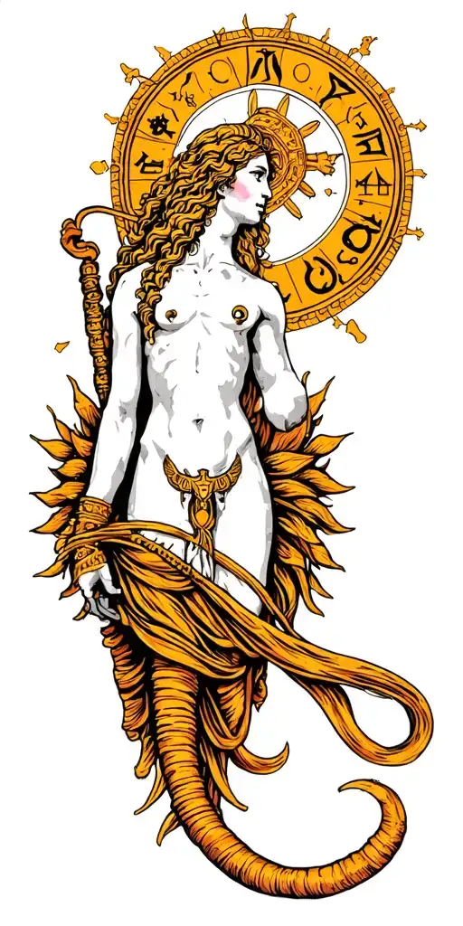 Zodiac Aquarius tattoo design idea