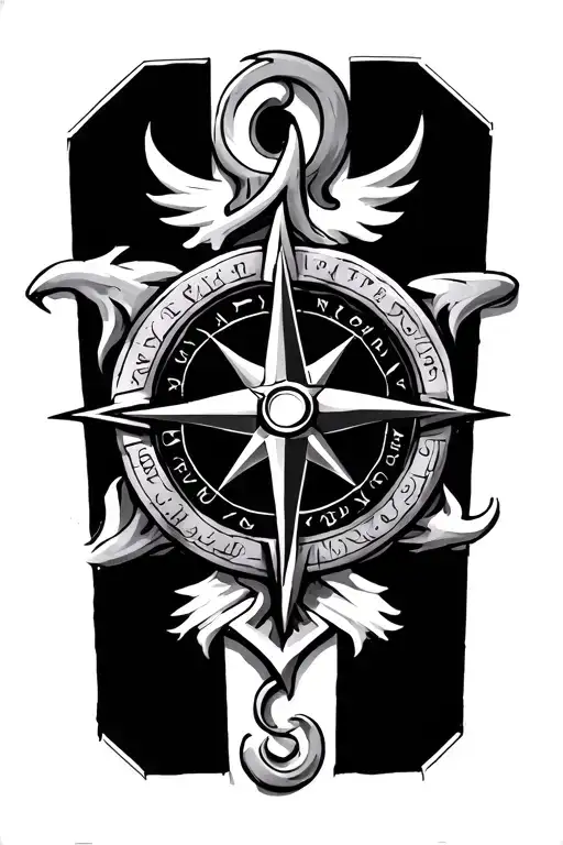 norse compass german scotland tattoo design idea