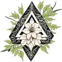 ayahuasca flower and vines with pyramid emerging tattoo design idea