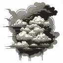 dark clouds tattoo design idea
