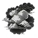 dark clouds tattoo design idea