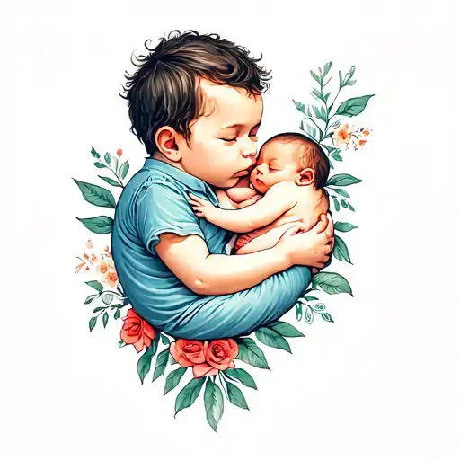 stillbirth baby boy looking tattoo design idea