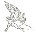 Icarus falling tattoo design idea