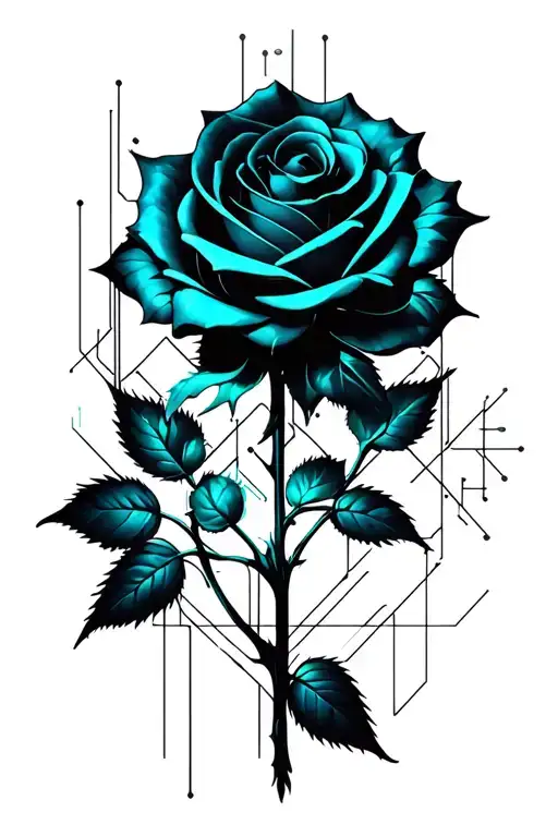 black rose tattoo design idea