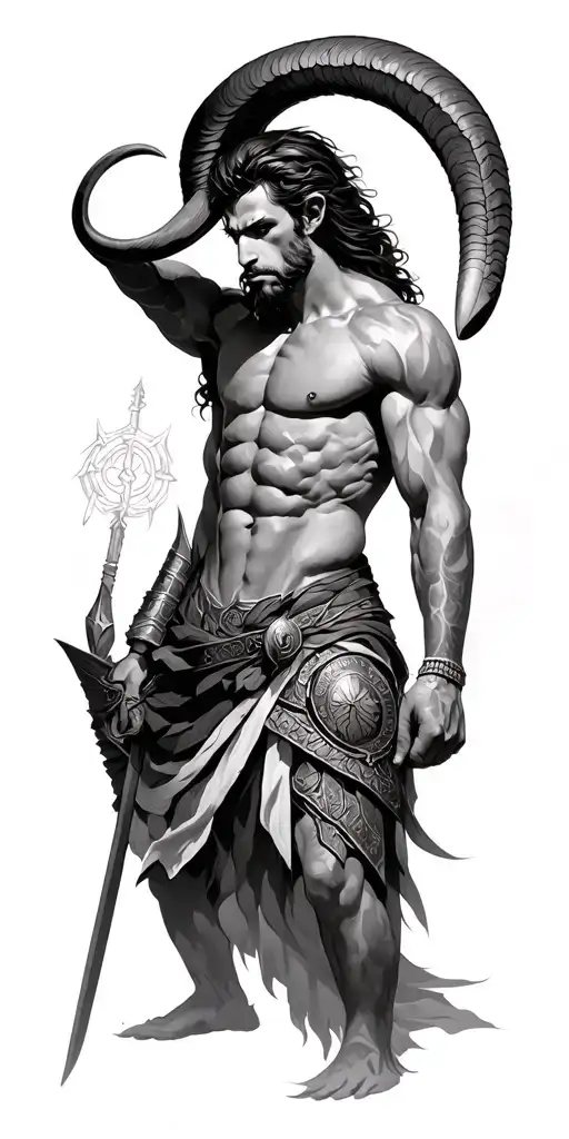 Aries, a warrior, always rises from his knees, honor and dignity tattoo design idea