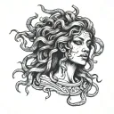 Medusa crying tattoo design idea