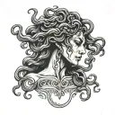 Medusa crying tattoo design idea