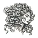Medusa crying tattoo design idea