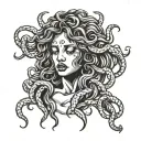 Medusa crying tattoo design idea