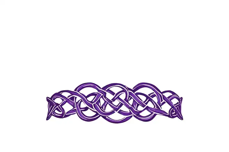 garter belt made of Celtic knots in purple tattoo design idea